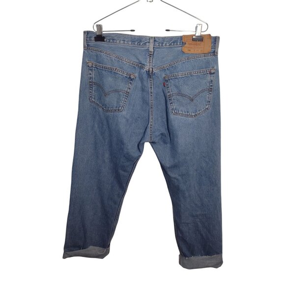 Vtg Levi's 501 Relaxed Button Fly Womens Jeans 38x30 High Rise USA BLANK Red Tag - Picture 4 of 8